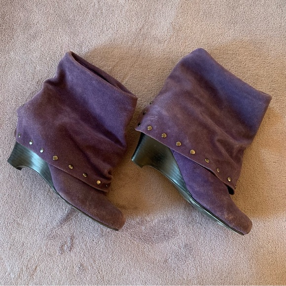 Naughty Monkey Purple Suede & Stud Trim Ankle Boots - Picture 5 of 7